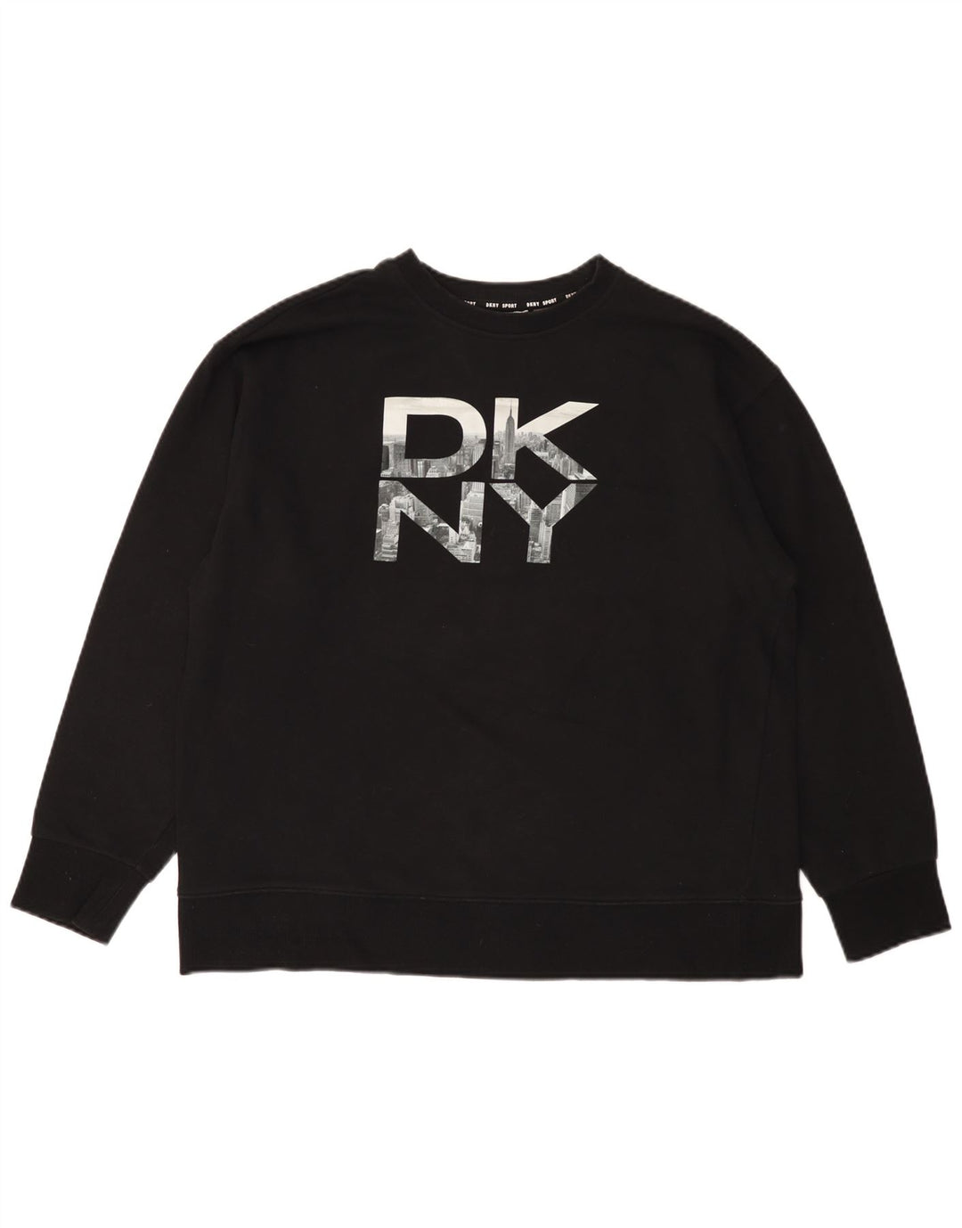 Dkny Herre Grafisk Sweatshirt Jumper Medium Sort Bomuld