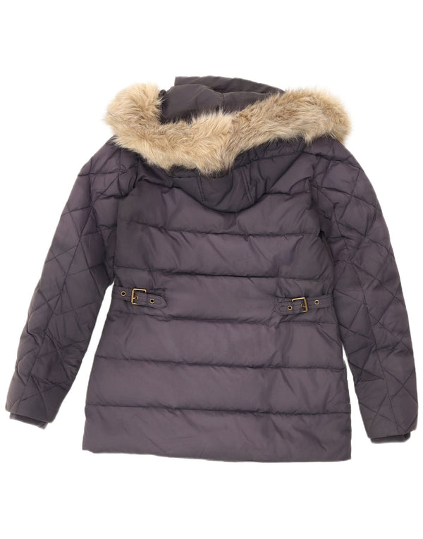 Ralph Lauren Polstret hættejakke til kvinder UK 6 XS marineblå polyester