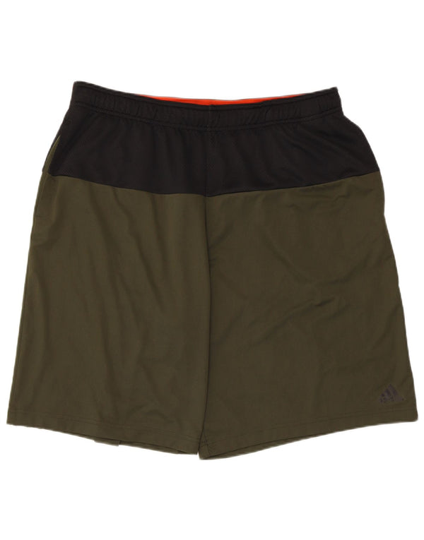 Adidas Herre grafiske sportsshorts XL Khaki Colourblock Polyester