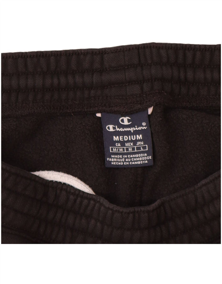 CHAMPION Mens Graphic Tracksuit Trousers Joggers Medium Black