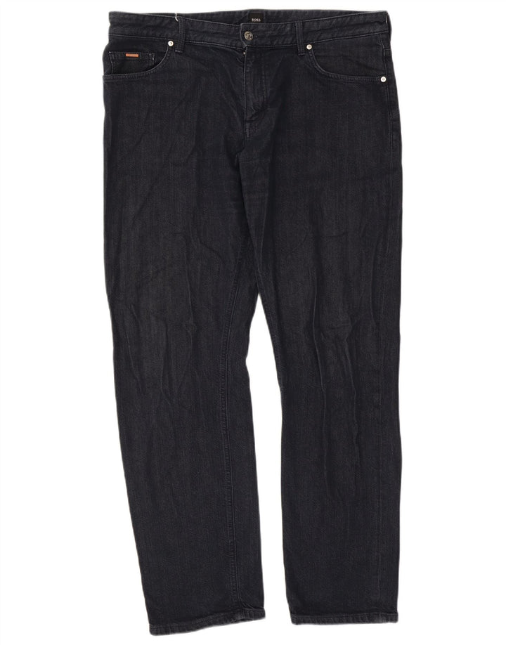 Hugo Boss Herre Stretch Straight Jeans W38 L31 Marineblå