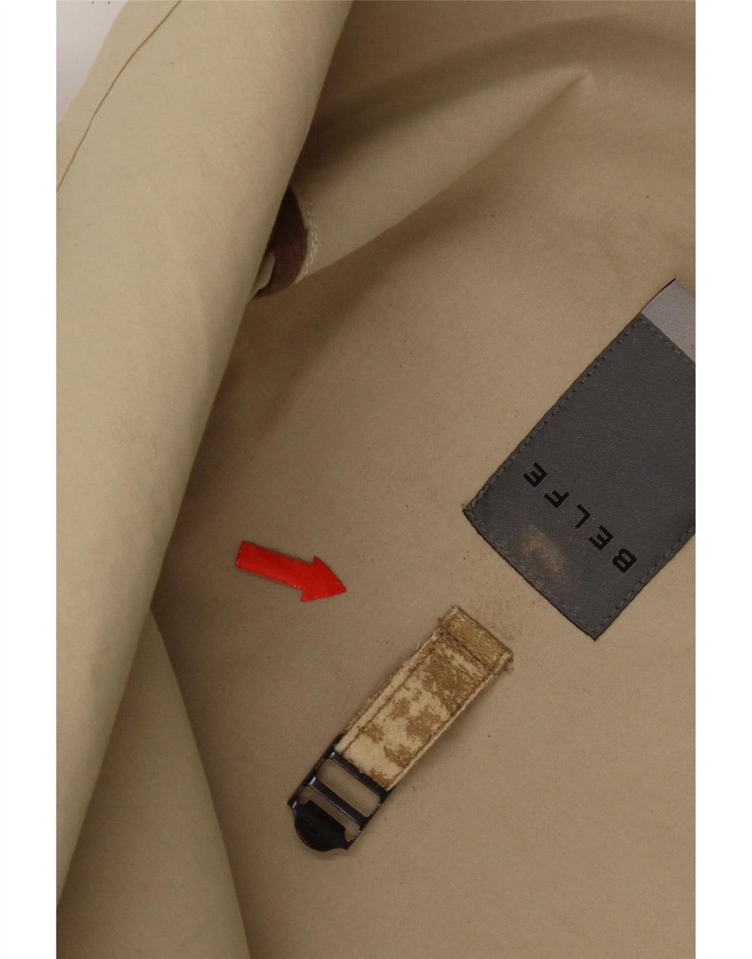 Belfe Herre Overfrakke UK 42 XL Beige Bomuld