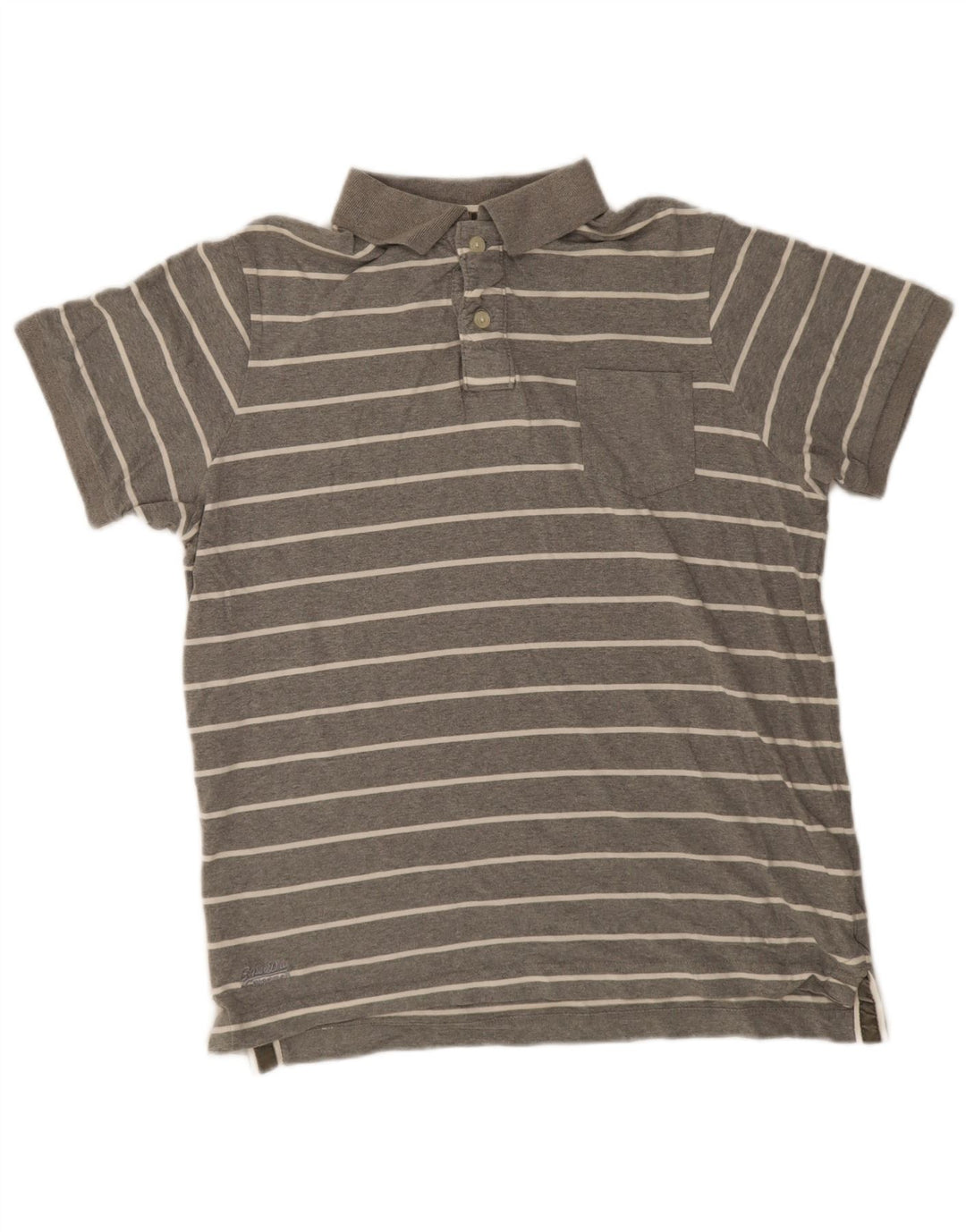 Superdry herre poloshirt 2XL gråstribet bomuld