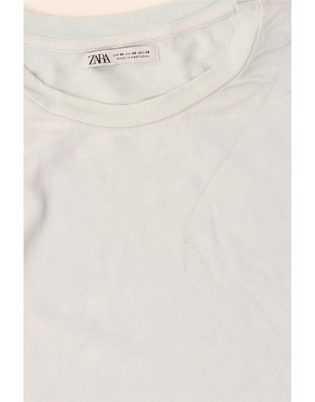Zara Dame T-Shirt Top UK 12 Medium Blue
