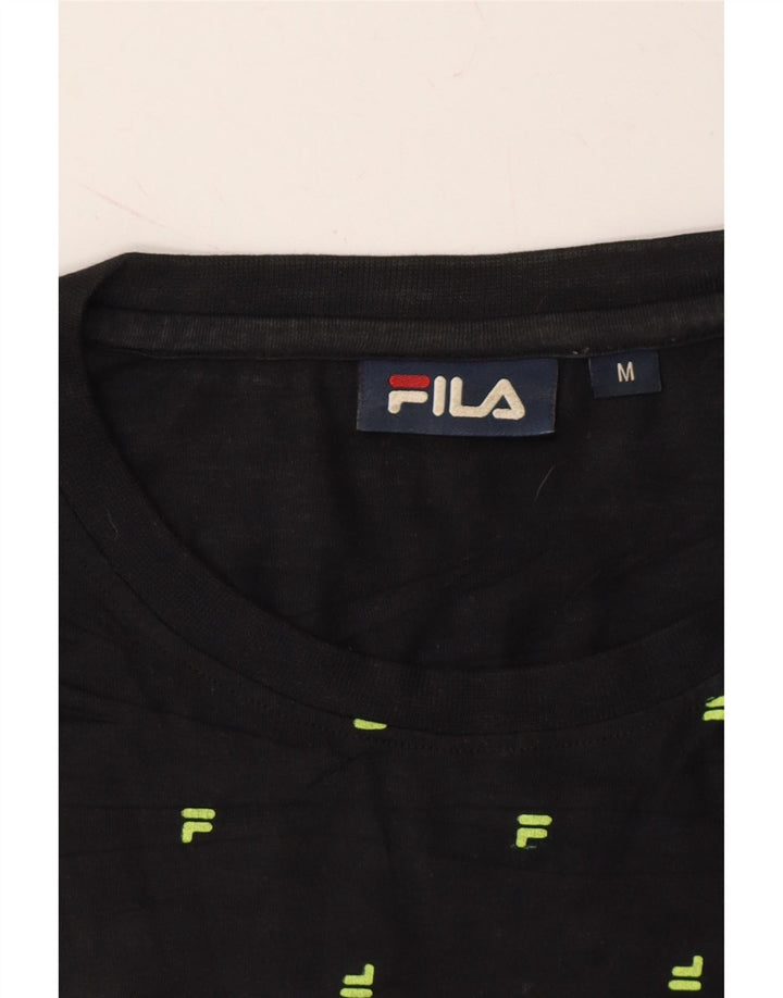 FILA Mens Graphic T-Shirt Top Medium Black Cotton Vintage Fila and Second-Hand Fila from Messina Hembry 