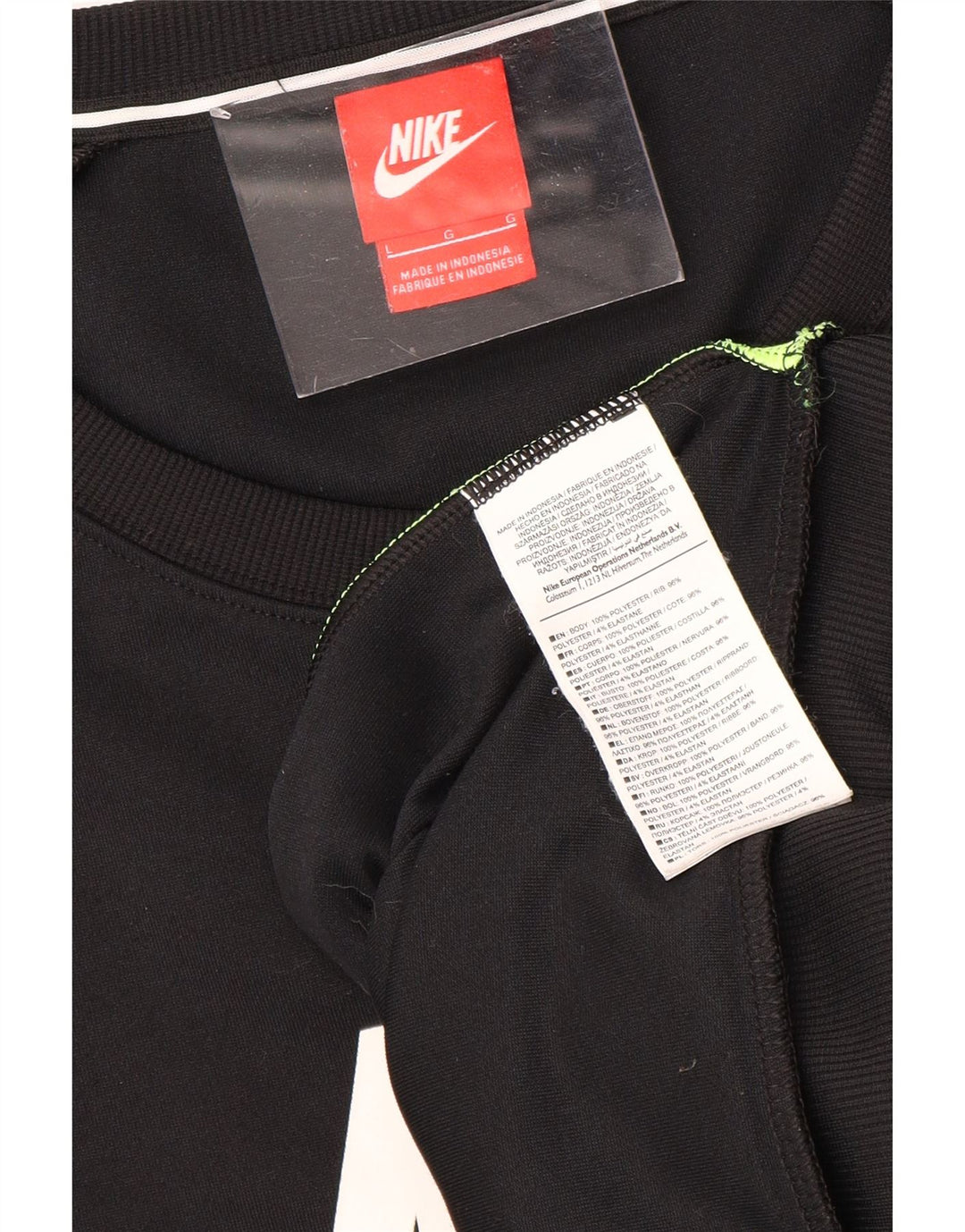 NIKE Womens Oversized Sweatshirt Jumper UK 16 Large Black Colourblock