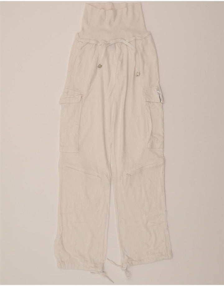 ADIDAS Cargo træningsdragt bukser til kvinder UK 8 Small White Bomuld