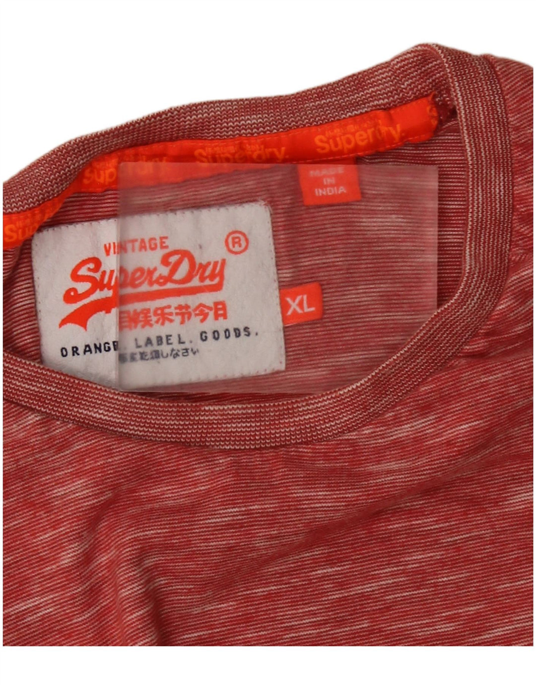 Superdry T-shirt top til mænd XL Rød Flecked