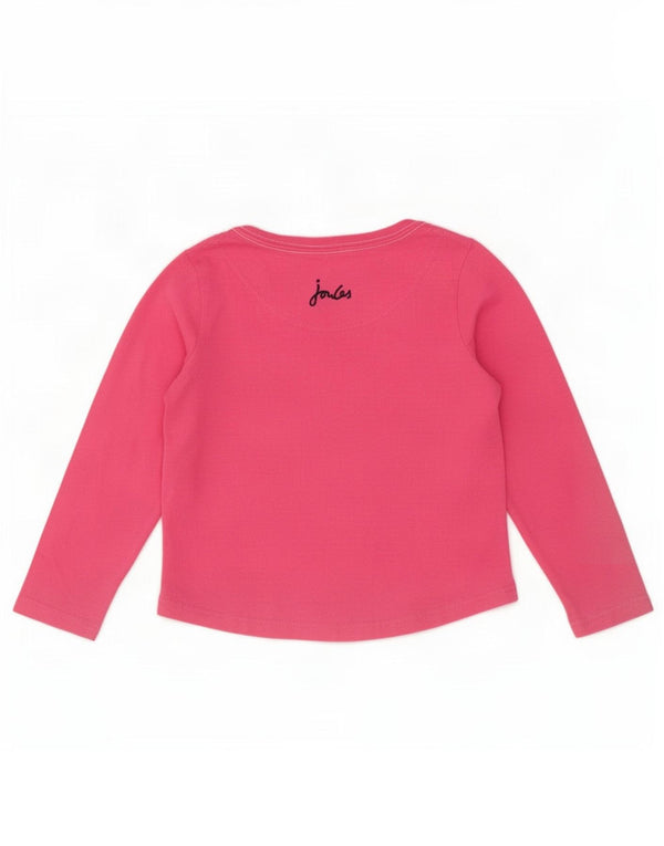 Joules piger grafisk top langærmet 3-4 år Pink bomuld