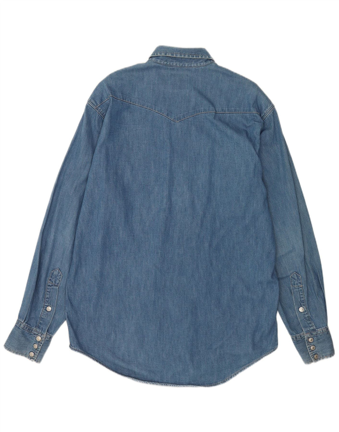 Sisley Herre Denim Shirt Medium Blue Bomuld