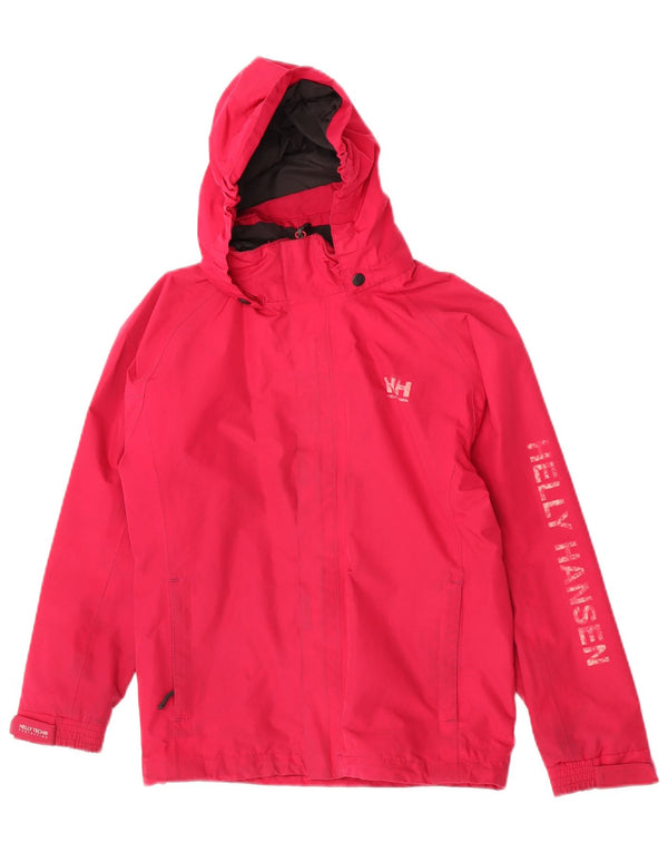 Helly Hansen Grafisk regnjakke med hætte til piger 11-12 år Pink Polyester