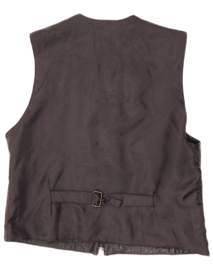 Vintage herre læder vest XL sort læder