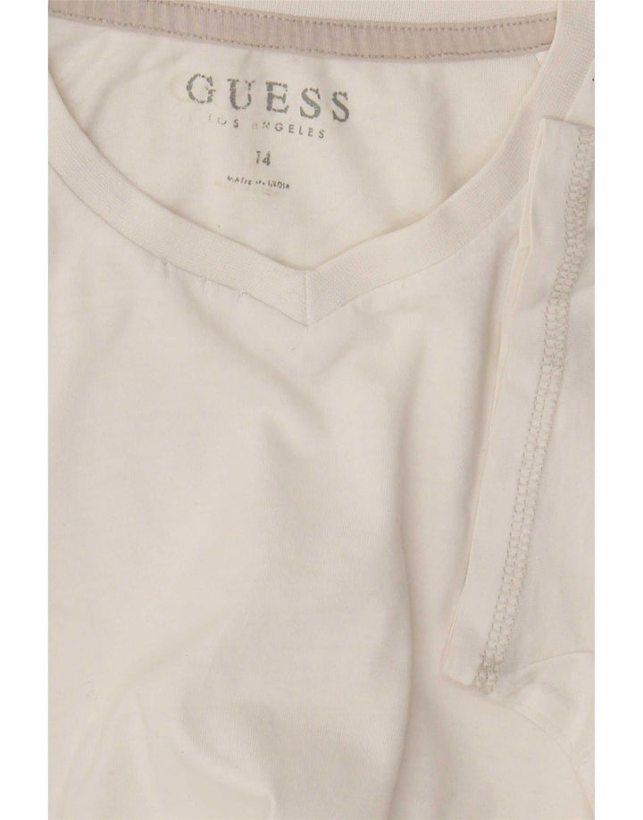 Guess Grafisk T-shirt top til kvinder UK 14 Medium White