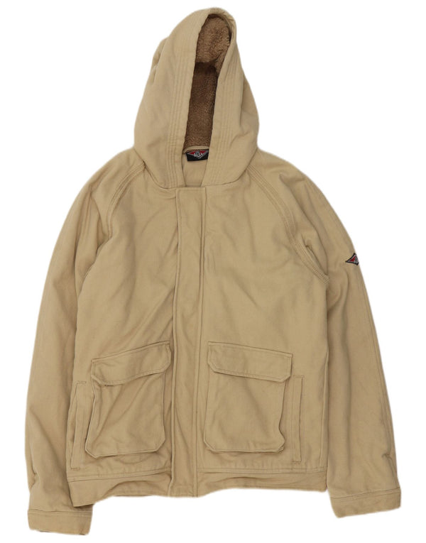 Bear Herre Hooded Bomber Jacket UK 38 Medium Beige Bomuld
