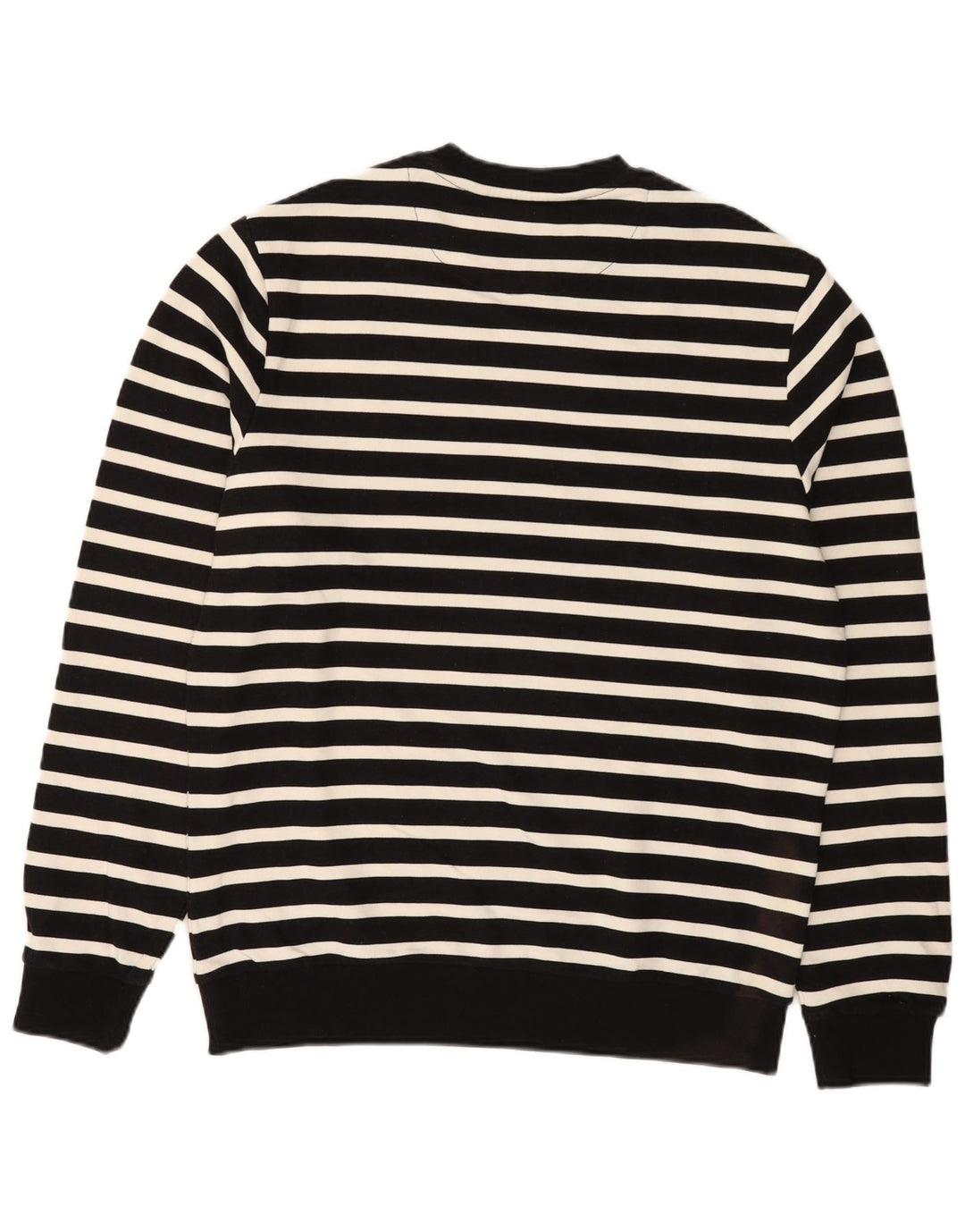 LYLE & SCOTT Herre sweater med rund hals, stor sort stribet bomuld