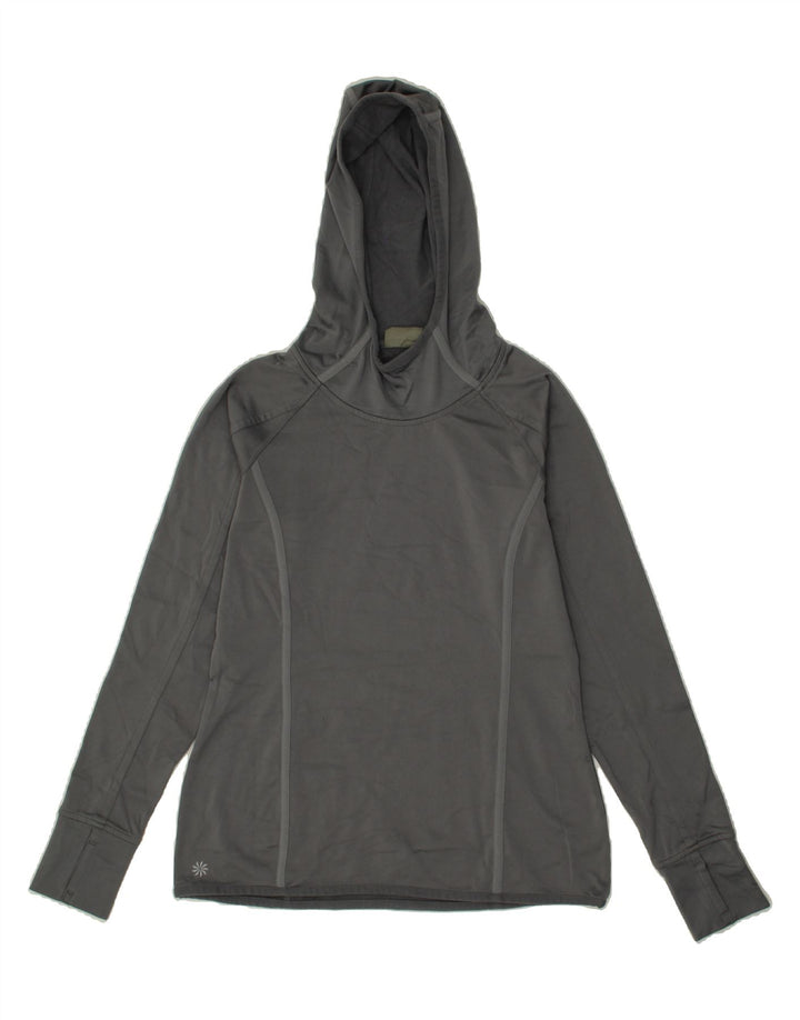 ATHLETA Womens Hoodie Jumper UK 10 Small Grey Polyester Vintage Athleta and Second-Hand Athleta from Messina Hembry 