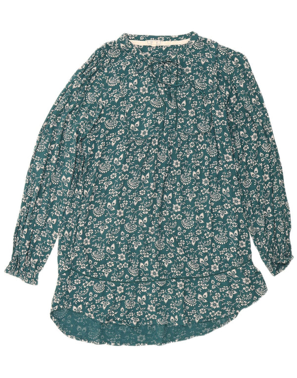 Fat Face Womens Basic Dress UK 12 Medium Blue Floral Viscose