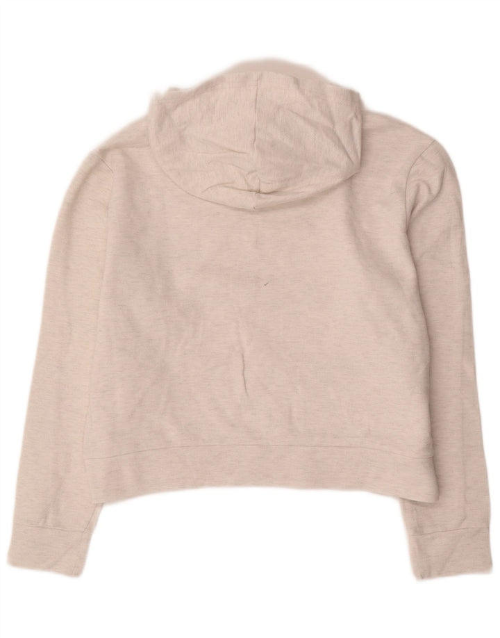 Puma Dame Crop Hoodie Jumper UK 14 Medium Off White