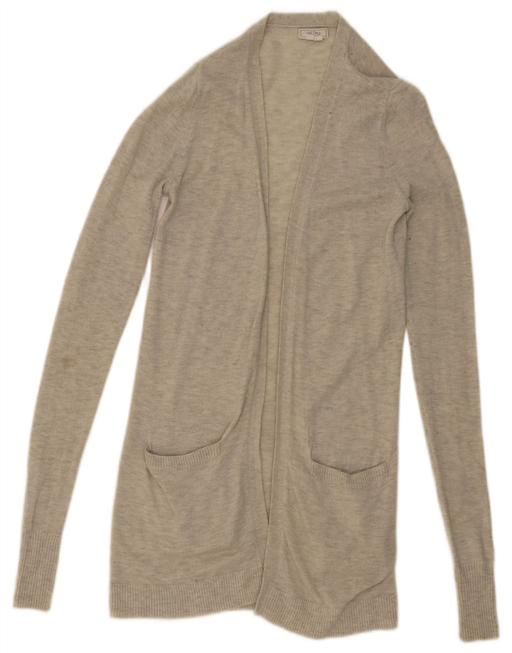 FAT FACE Womens Longline Open Cardigan Sweater UK 6 XS  Grey Wool