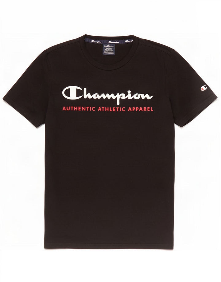 Champion Herre grafisk T-shirt top lille sort bomuld