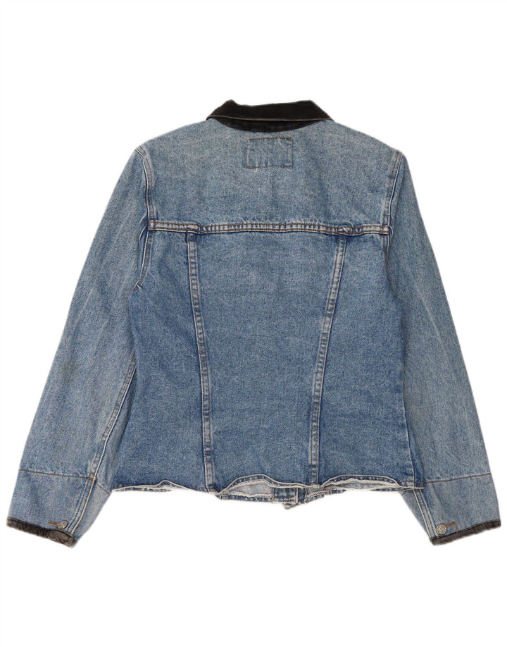 Vintage Dame denimjakke UK 14 Stor Blå Bomuld