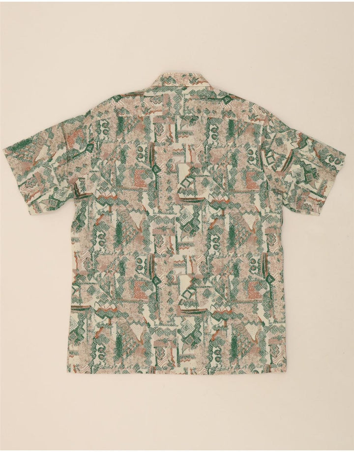C&A Mens Abstract Pattern Short Sleeve Shirt Large Green Cotton Vintage C&A and Second-Hand C&A from Messina Hembry 