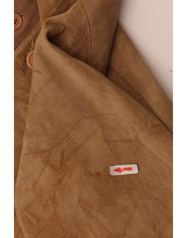 Vintage herre ruskind bomberjakke EU 48 medium beige læder