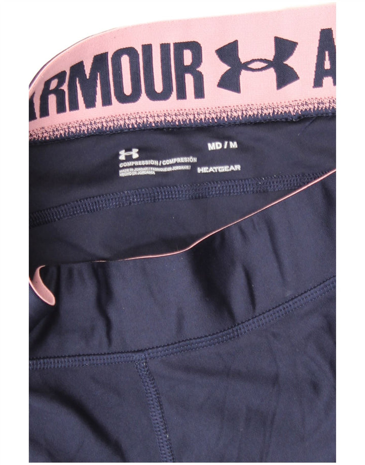 Under Armour Womens Crop Graphic Leggings UK 12 Medium Navy Blue