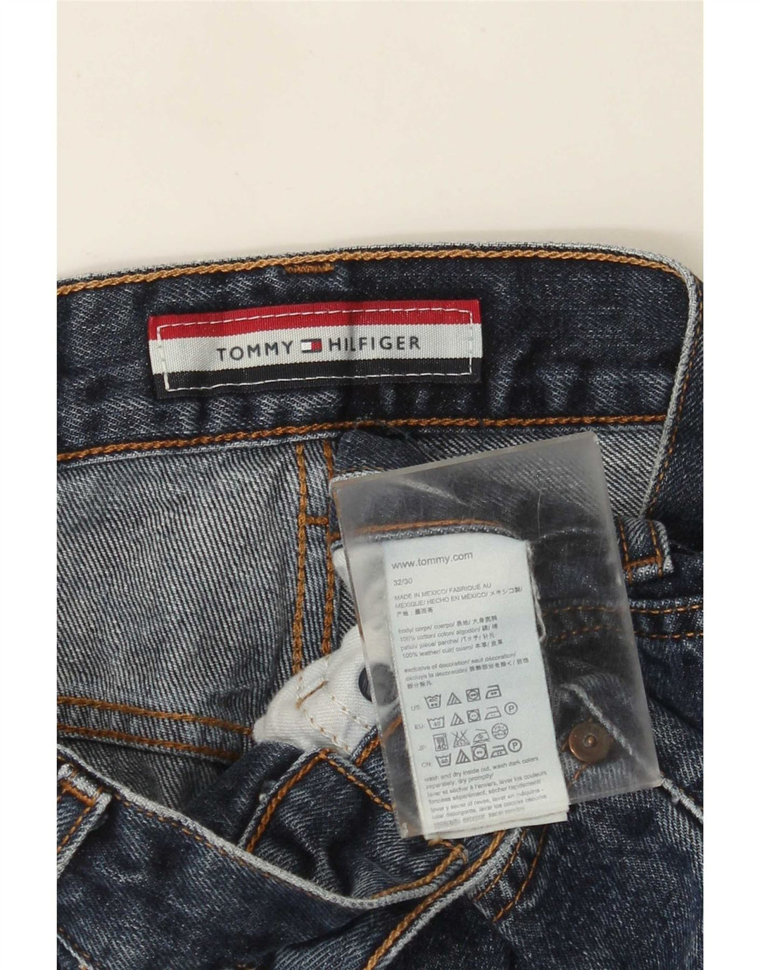 Tommy Hilfiger Herre Straight Jeans W32 L30 Blå Bomuld