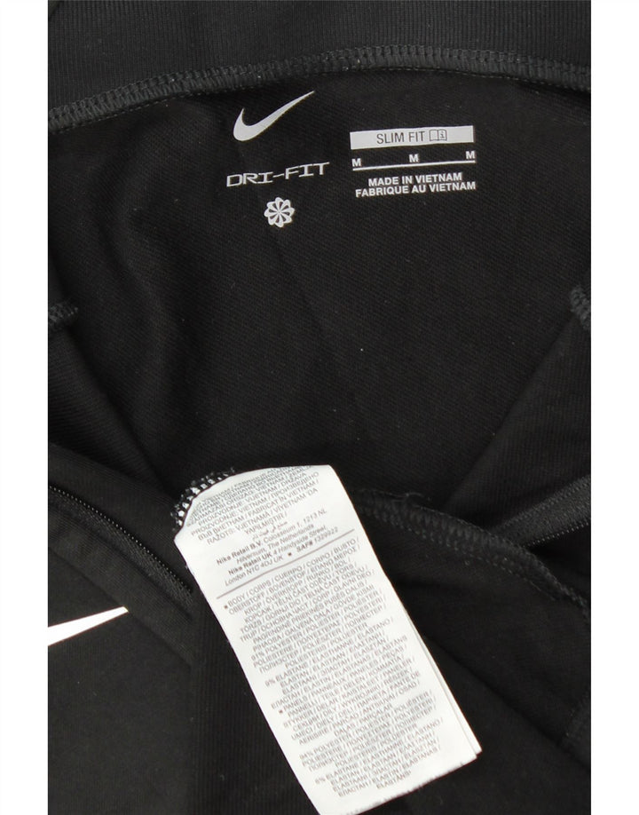 Nike Herre Dri Fit Slim Fit Pullover Træningsdragt Top Medium Sort Geometrisk