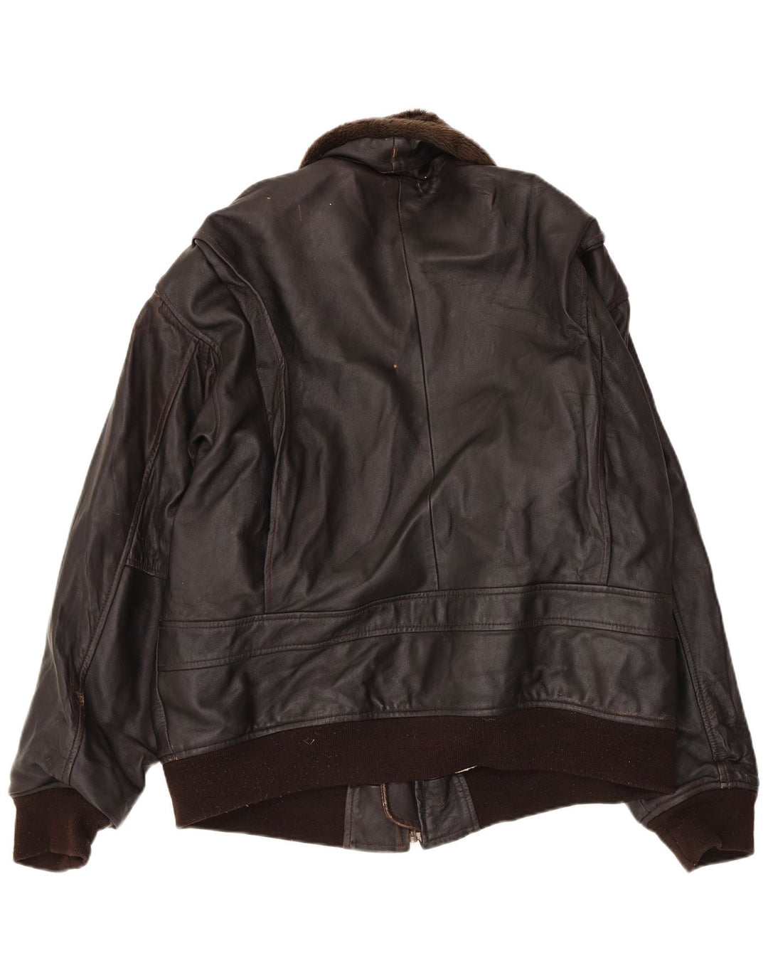 Vintage herre læderjakke UK 42 XL brunt læder