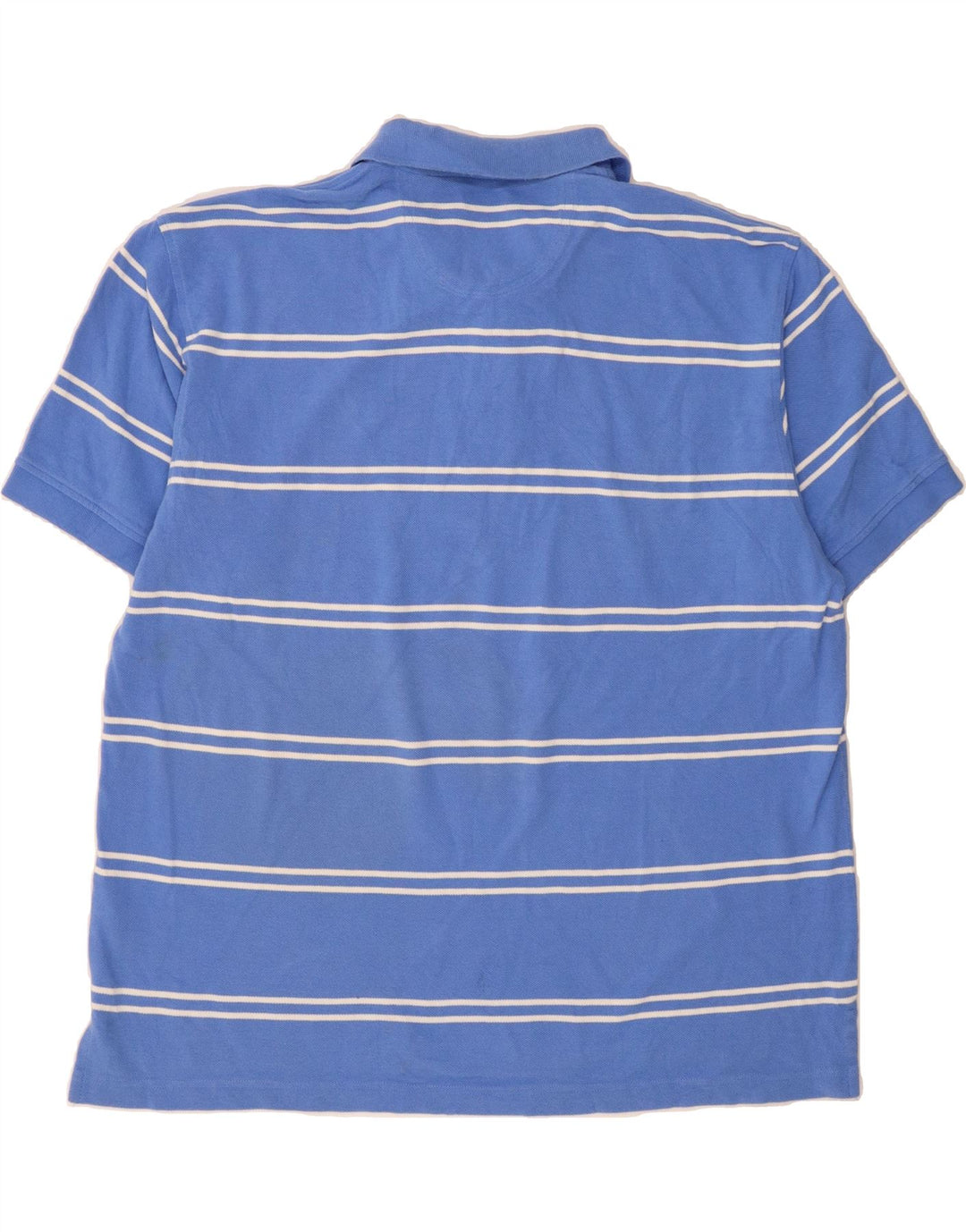 IZOD Mens Polo Shirt 2XL Blue Striped Cotton Vintage Izod and Second-Hand Izod from Messina Hembry 