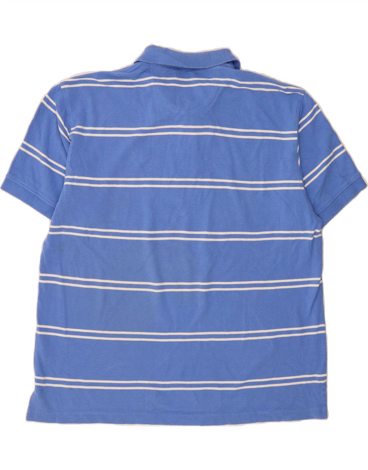 IZOD Mens Polo Shirt 2XL Blue Striped Cotton Vintage Izod and Second-Hand Izod from Messina Hembry 