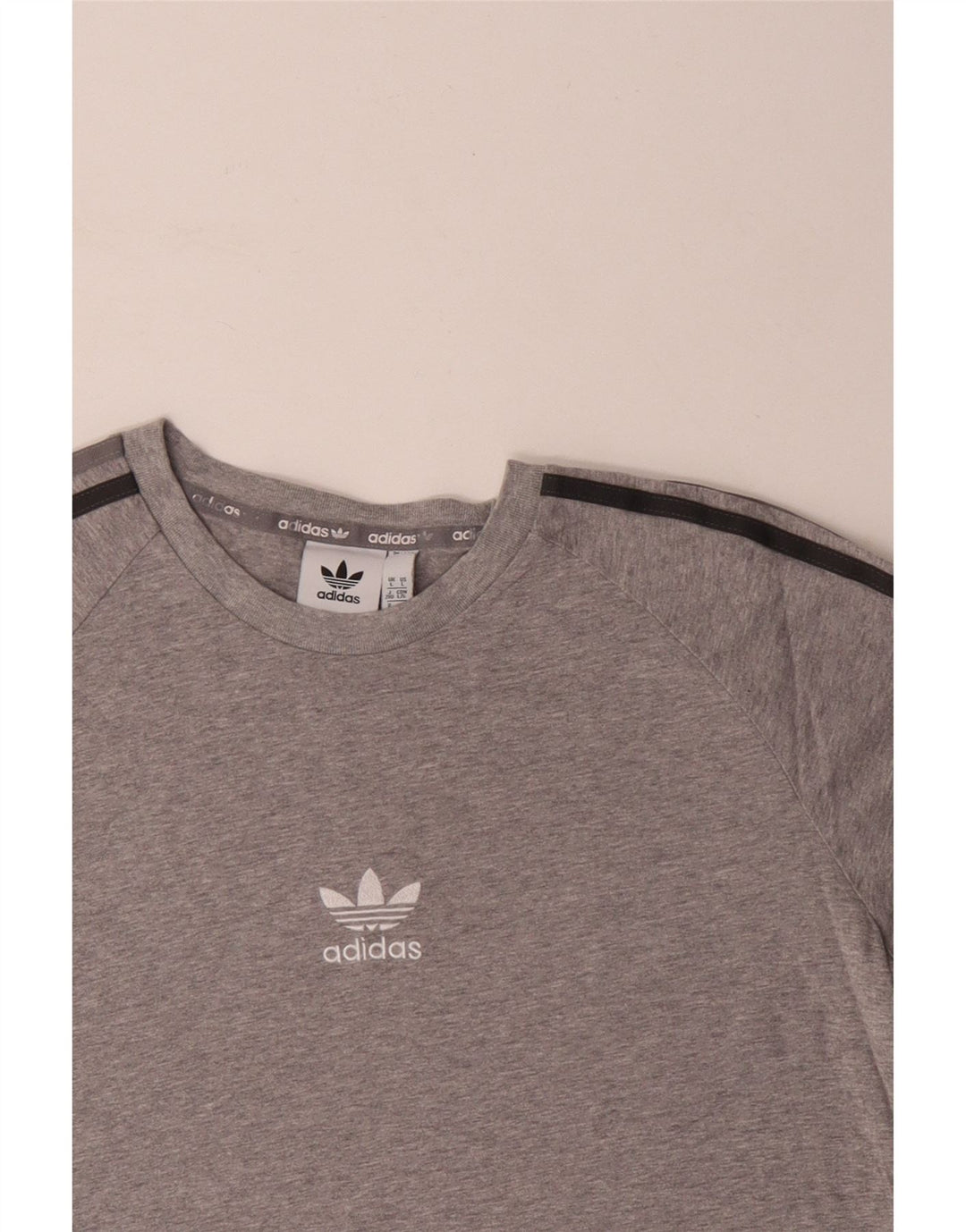 ADIDAS T-shirt top til mænd, stor grå flækket bomuld