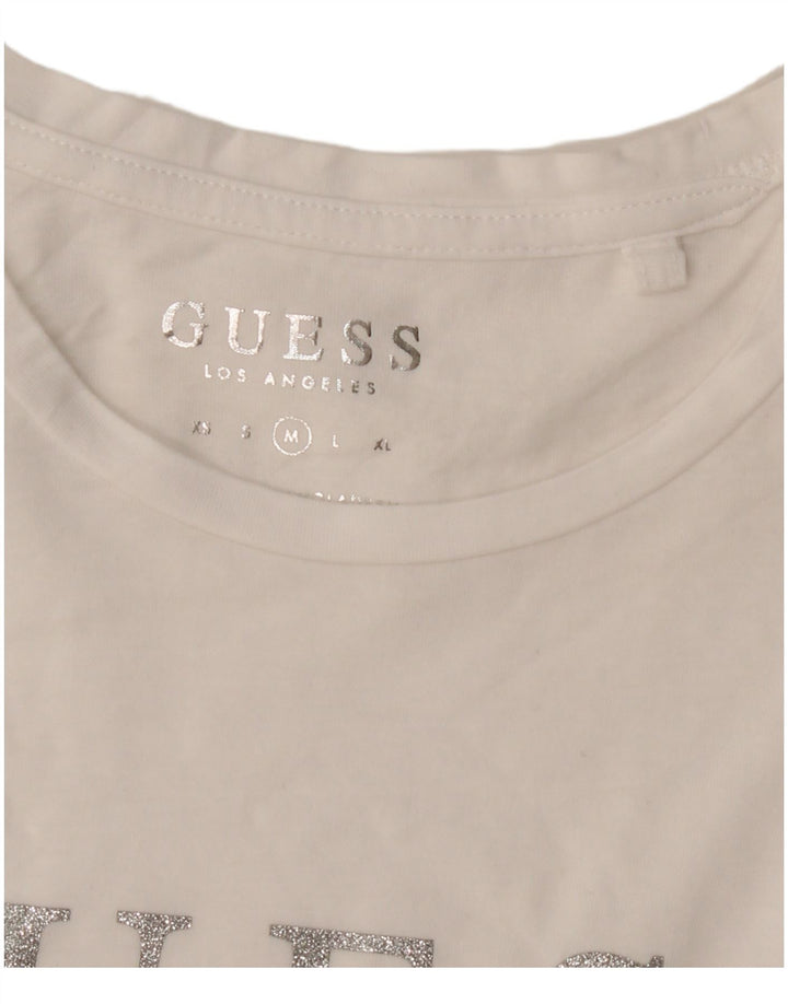 Guess Grafisk T-shirt top til kvinder UK 14 Medium White