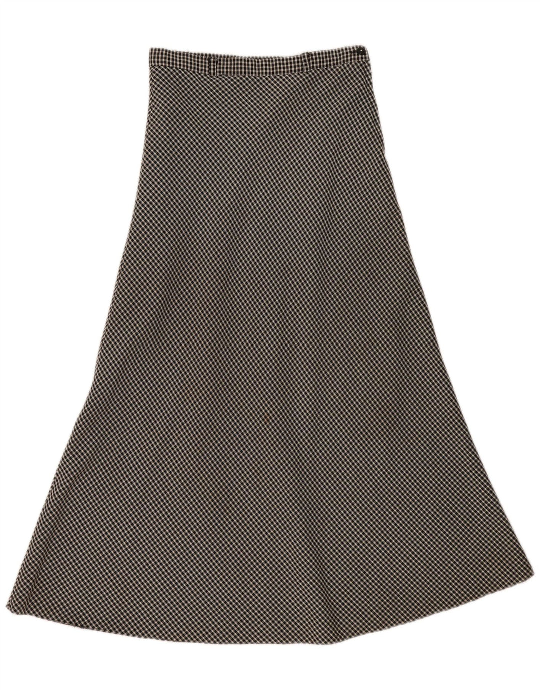Vintage Midi-nederdel til kvinder EU 40 Medium W30 Sort Gingham