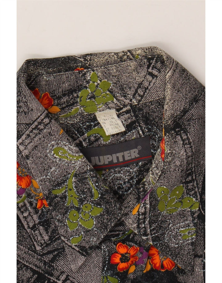 JUPITER Kortærmet skjorte til mænd Størrelse 15 5 Medium Grey Floral