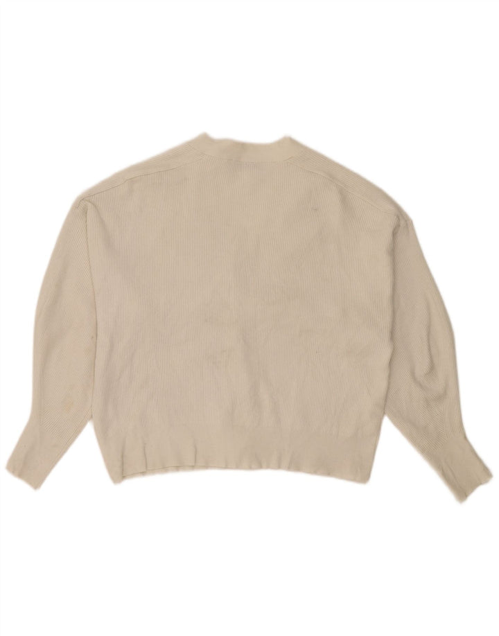 Zara Dame oversized cardigan sweater UK 16 Large Off White Viscose