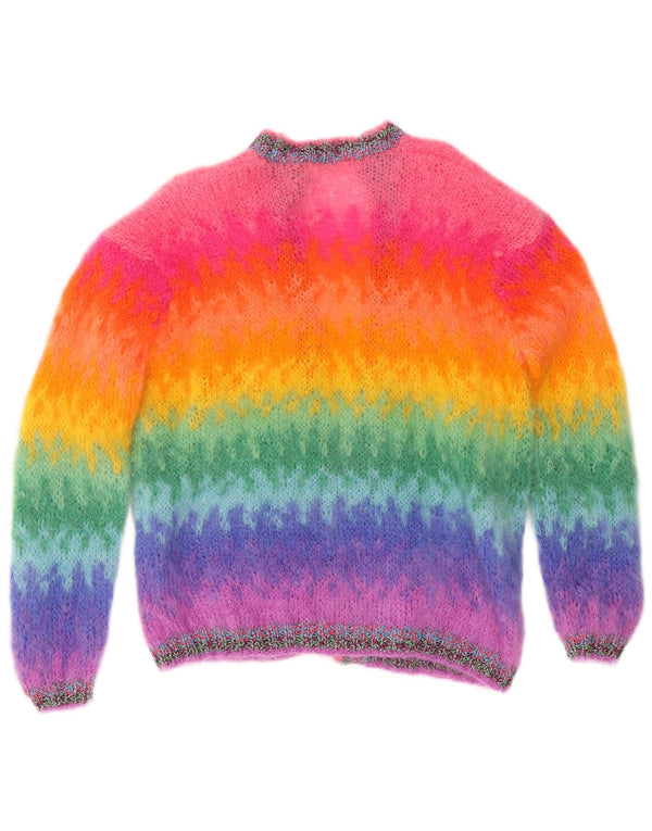 Vintage Dame Cardigan Sweater UK 14 Medium Flerfarvet Farverig