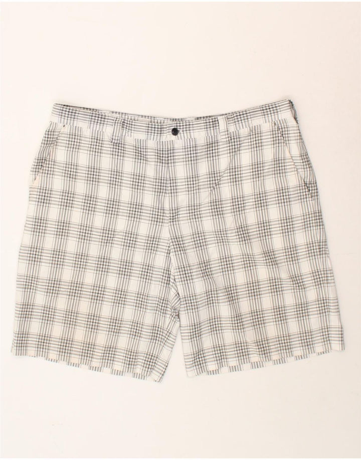 IZOD Mens Chino Shorts W40 XL Grey Check Polyester Vintage Izod and Second-Hand Izod from Messina Hembry 