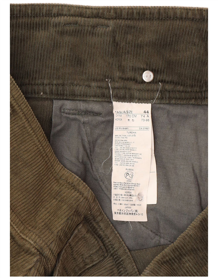Benetton Damefløjlsnederdel IT 44 Medium W32 Khaki Bomuld