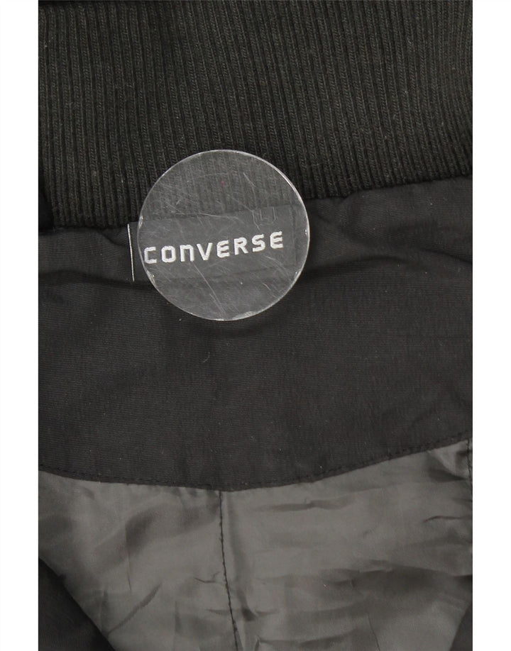 Converse Herre hættepolstret jakke UK 40 Stor sort nylon