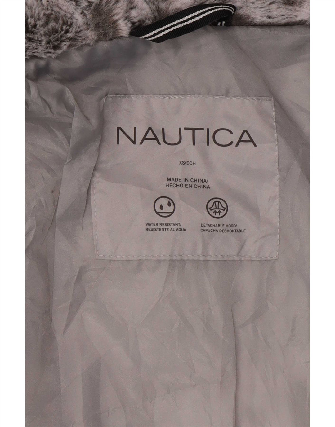 Nautica polstret hættejakke til kvinder UK 6 XS Grå polyester