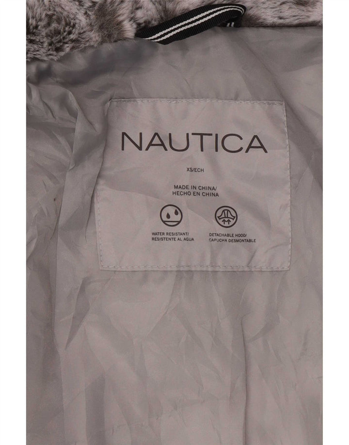 Nautica polstret hættejakke til kvinder UK 6 XS Grå polyester