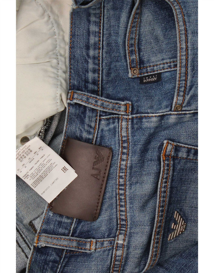 Armani Straight Jeans til mænd W36 L32 blå bomuld
