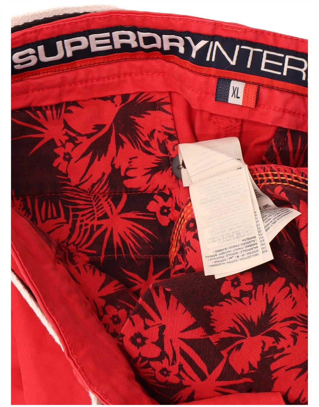 Superdry Chino Shorts til mænd XL W36 rød bomuld