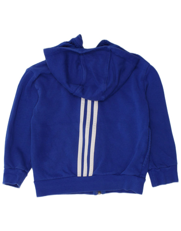 Adidas drenge grafisk hættetrøje med lynlås 5-6 år blå bomuld