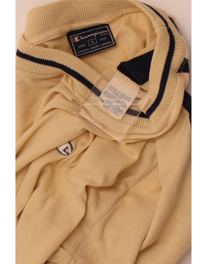 CHAMPION Herre T-Shirt Top Lille Beige Colourblock Bomuld