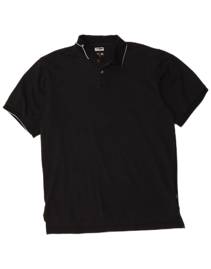 Adidas Herre Climalite Polo Shirt Stor sort bomuld