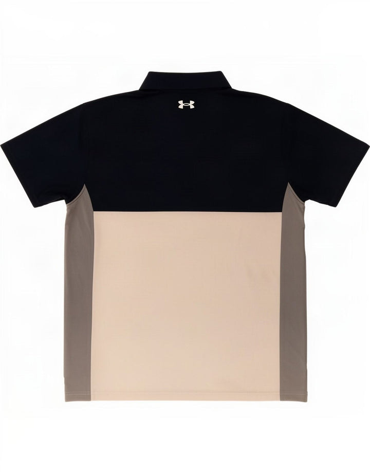 Under Armour Herre Polo Shirt XL Navy Blue Colourblock Elastan
